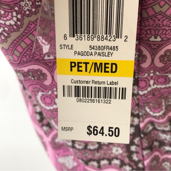 Macy’s INC Pink Paisley Sleeveless Crystal Studded Top Blouse - Picture 8 of 9